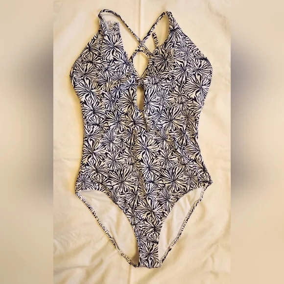 Southern Tide women's one piece blue/ white swimsuit size small - Picture 1 of 9